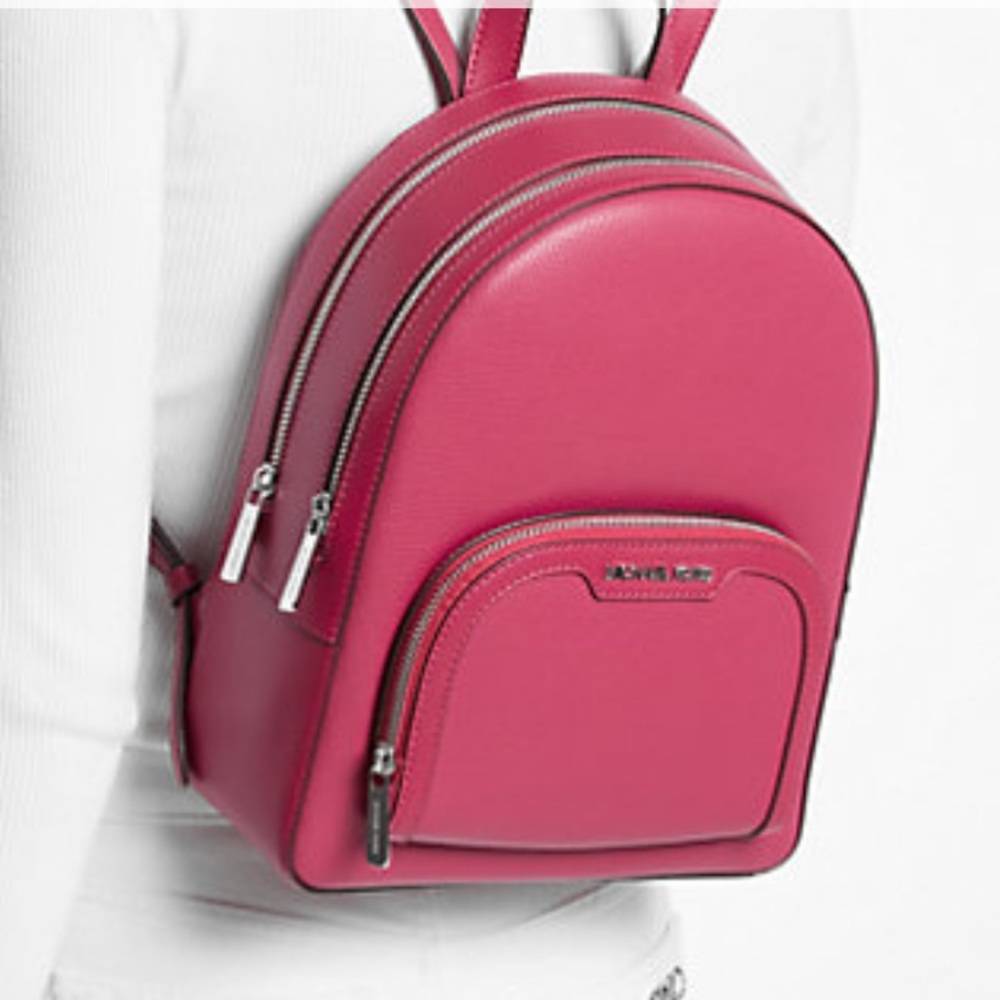 MICHAEL KORS Jaycee Md Zip Pocket Pebbled Leather Backpack
Dark Raspberry
NWT - Picture 3 of 16